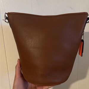 Brown Leather Bucket Bag